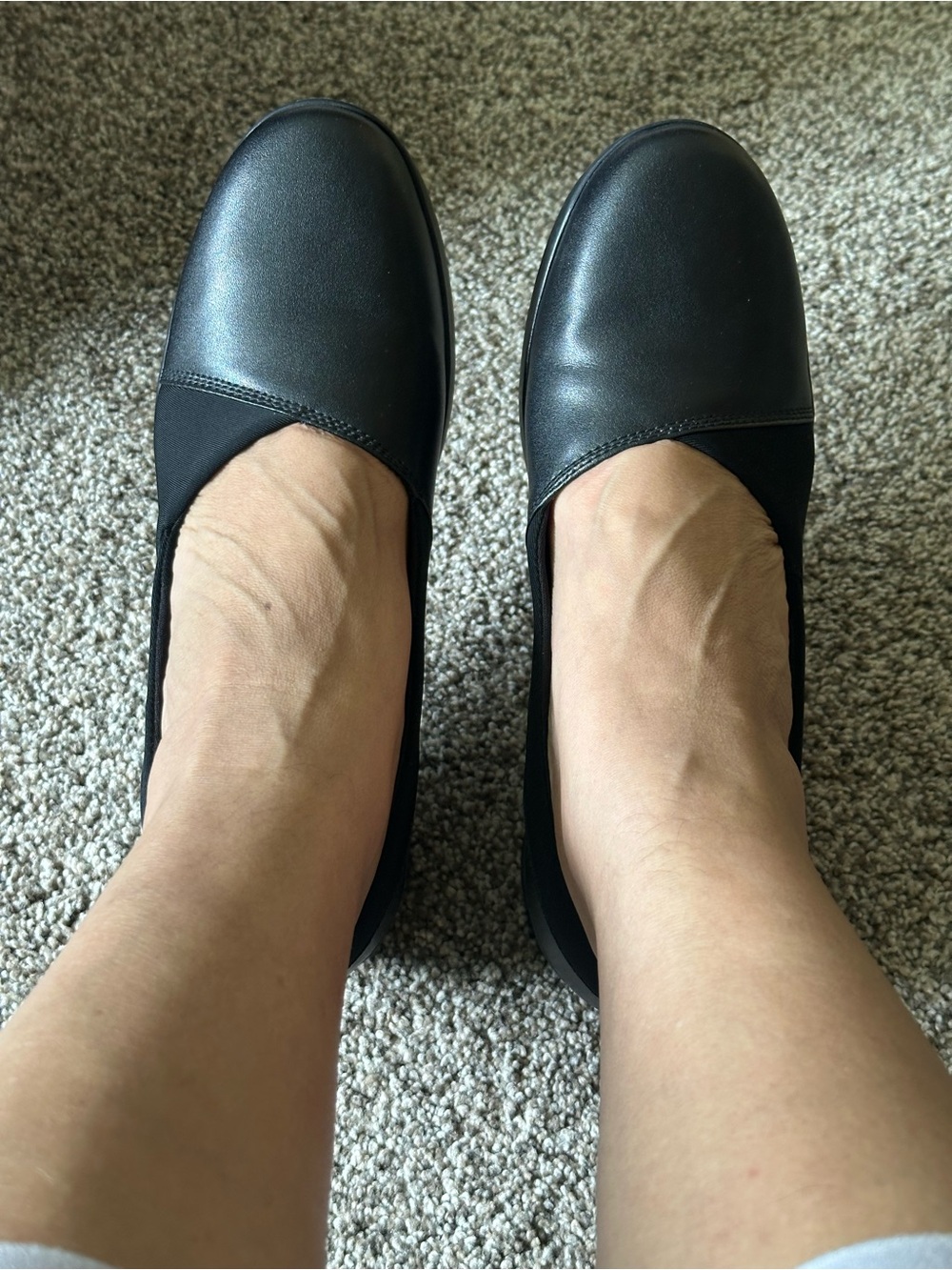 Clarks Black Slip-On Comfort Flats - Picture 2 of 9